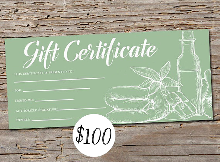 $100 Spa Gift Certificate