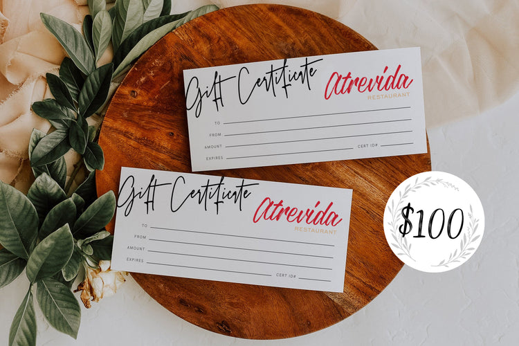$100 Restaurant Gift Certificate